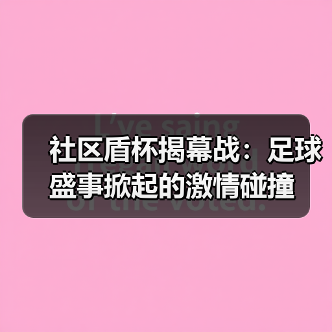 社区盾杯揭幕战：足球盛事掀起的激情碰撞-图2