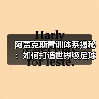 阿贾克斯青训体系揭秘:如何打造世界级足球人才工厂?-图4 阿贾克斯青训体系揭秘:如何打造世界级足球人才工厂?-图4